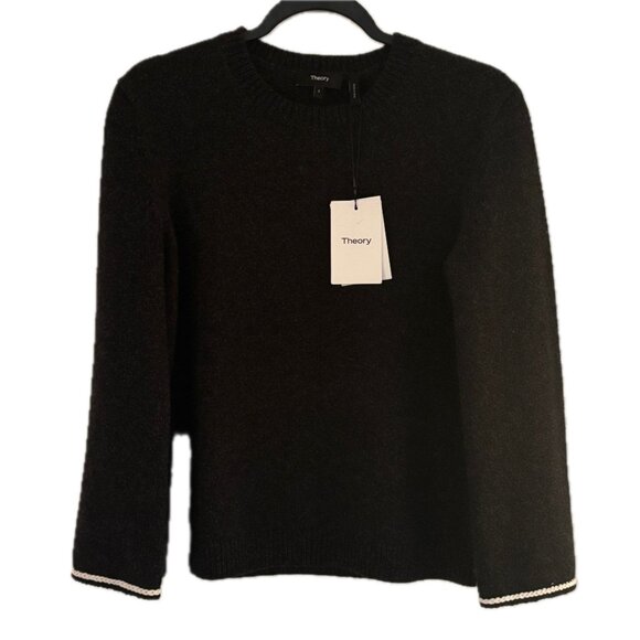 Theory Tweed Knit Pullover Top, Midweight Sweater, Crew Neck, Long Sleeve Sz S - Picture 8 of 12